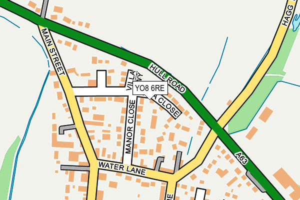 YO8 6RE map - OS OpenMap – Local (Ordnance Survey)