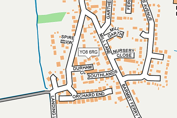 YO8 6RG map - OS OpenMap – Local (Ordnance Survey)