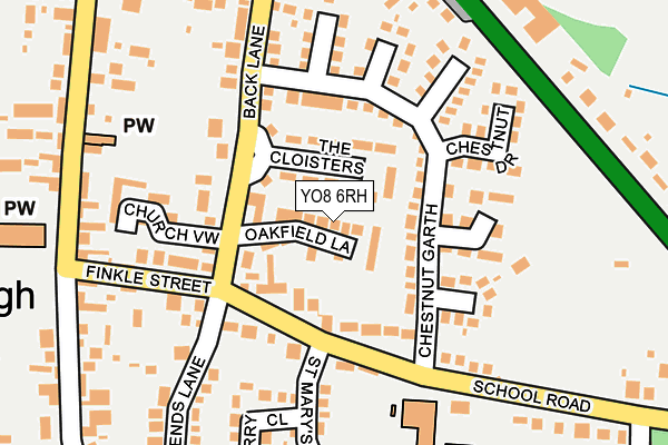 YO8 6RH map - OS OpenMap – Local (Ordnance Survey)