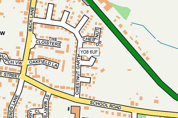 YO8 6UF map - OS OpenMap – Local (Ordnance Survey)