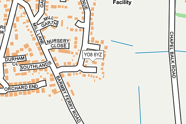 YO8 6YZ map - OS OpenMap – Local (Ordnance Survey)