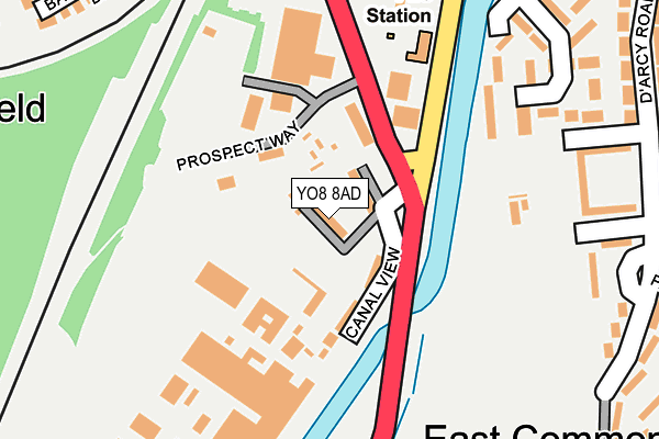 YO8 8AD map - OS OpenMap – Local (Ordnance Survey)