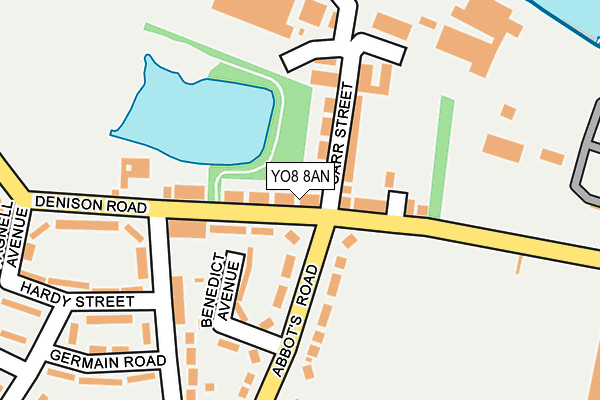 YO8 8AN map - OS OpenMap – Local (Ordnance Survey)