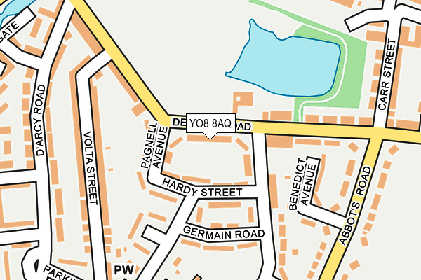 YO8 8AQ map - OS OpenMap – Local (Ordnance Survey)
