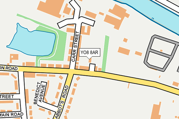 YO8 8AR map - OS OpenMap – Local (Ordnance Survey)