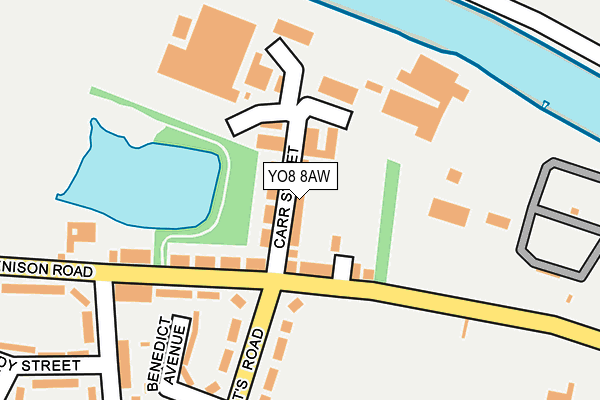 YO8 8AW map - OS OpenMap – Local (Ordnance Survey)