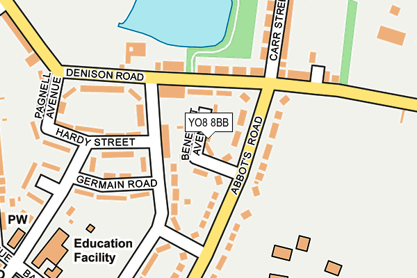 YO8 8BB map - OS OpenMap – Local (Ordnance Survey)