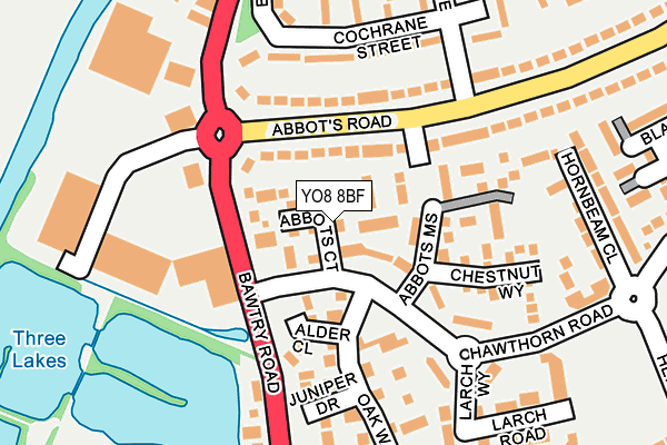 YO8 8BF map - OS OpenMap – Local (Ordnance Survey)