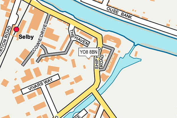 YO8 8BN map - OS OpenMap – Local (Ordnance Survey)