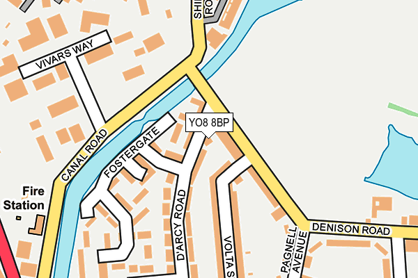 YO8 8BP map - OS OpenMap – Local (Ordnance Survey)