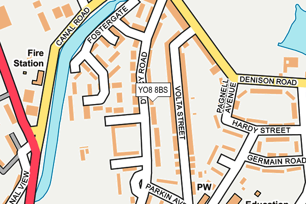 YO8 8BS map - OS OpenMap – Local (Ordnance Survey)