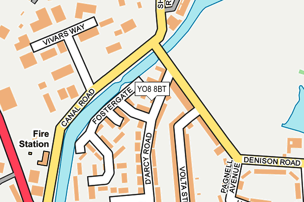 YO8 8BT map - OS OpenMap – Local (Ordnance Survey)
