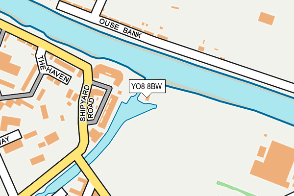 YO8 8BW map - OS OpenMap – Local (Ordnance Survey)