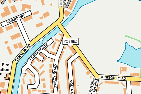YO8 8BZ map - OS OpenMap – Local (Ordnance Survey)