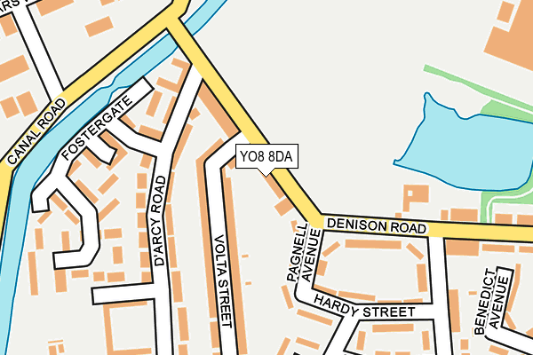 YO8 8DA map - OS OpenMap – Local (Ordnance Survey)
