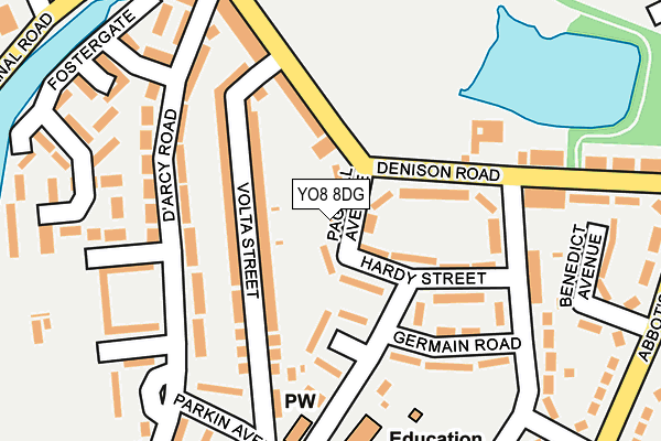 YO8 8DG map - OS OpenMap – Local (Ordnance Survey)