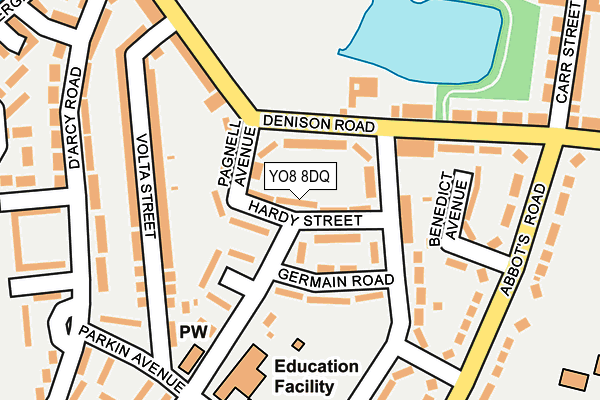 YO8 8DQ map - OS OpenMap – Local (Ordnance Survey)