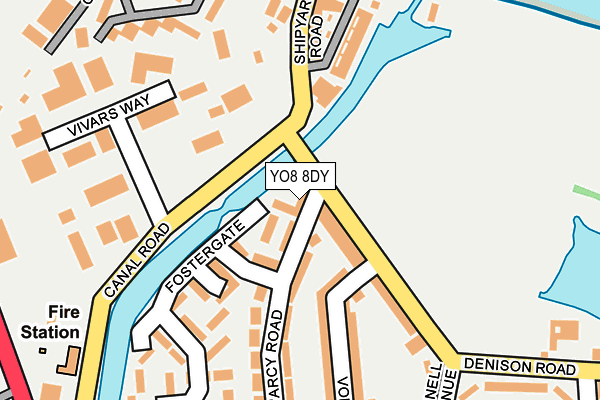 YO8 8DY map - OS OpenMap – Local (Ordnance Survey)