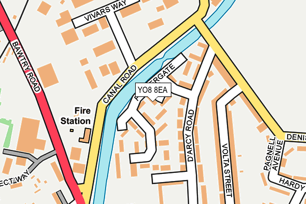 YO8 8EA map - OS OpenMap – Local (Ordnance Survey)