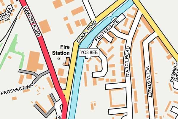 YO8 8EB map - OS OpenMap – Local (Ordnance Survey)
