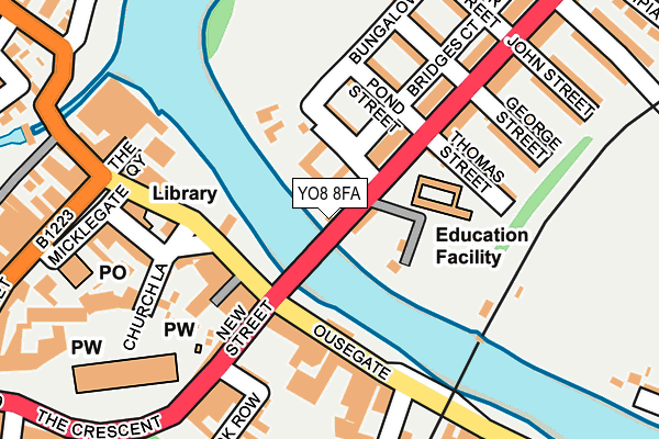 YO8 8FA map - OS OpenMap – Local (Ordnance Survey)