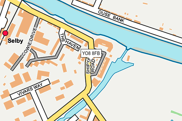 YO8 8FB map - OS OpenMap – Local (Ordnance Survey)