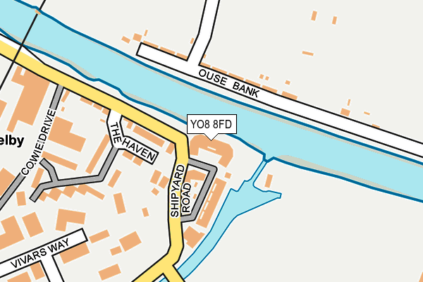 YO8 8FD map - OS OpenMap – Local (Ordnance Survey)