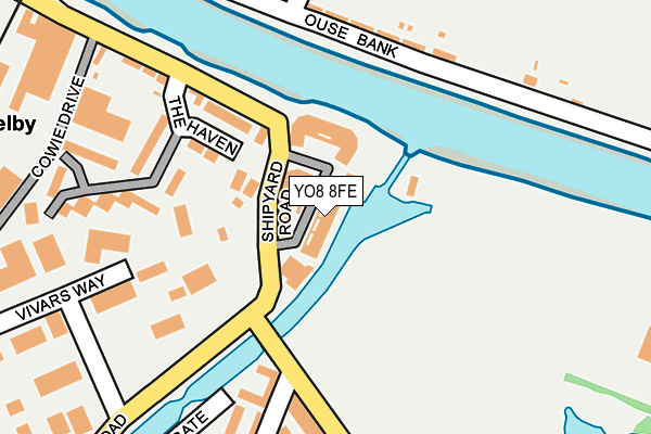 YO8 8FE map - OS OpenMap – Local (Ordnance Survey)