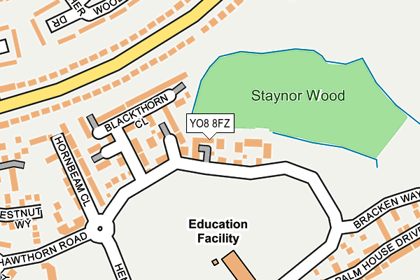 YO8 8FZ map - OS OpenMap – Local (Ordnance Survey)