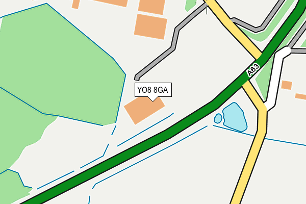YO8 8GA map - OS OpenMap – Local (Ordnance Survey)