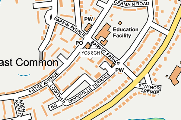 YO8 8GH map - OS OpenMap – Local (Ordnance Survey)