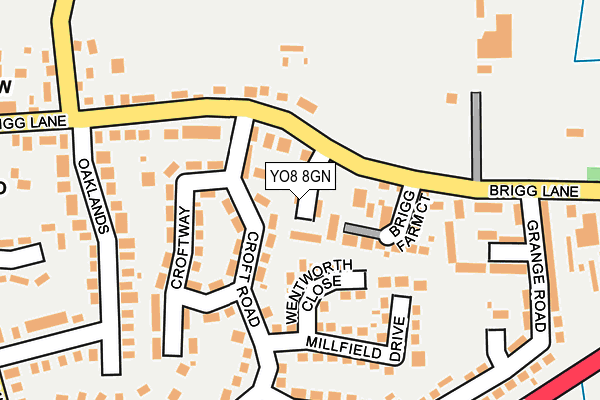 YO8 8GN map - OS OpenMap – Local (Ordnance Survey)