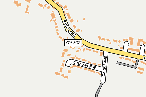 YO8 8GZ map - OS OpenMap – Local (Ordnance Survey)
