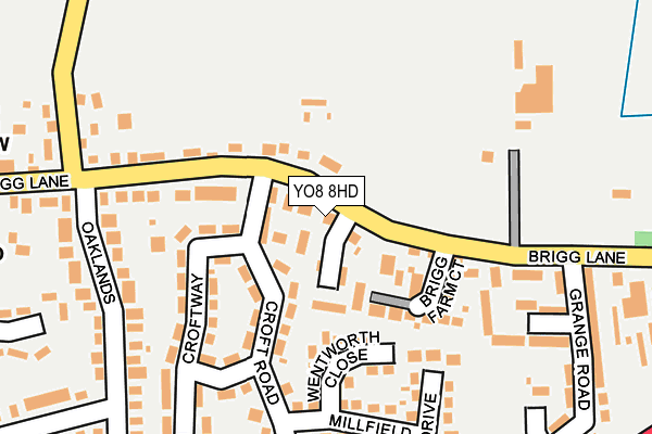 YO8 8HD map - OS OpenMap – Local (Ordnance Survey)