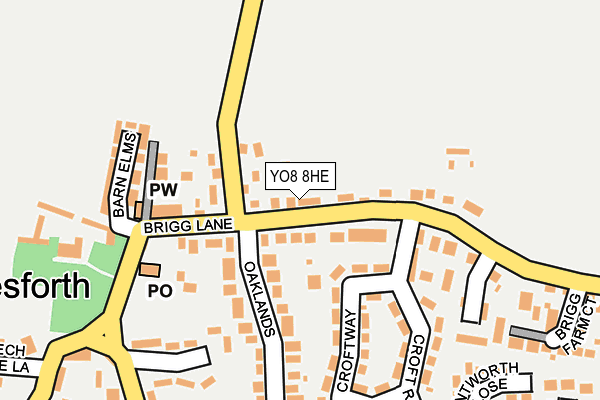 YO8 8HE map - OS OpenMap – Local (Ordnance Survey)