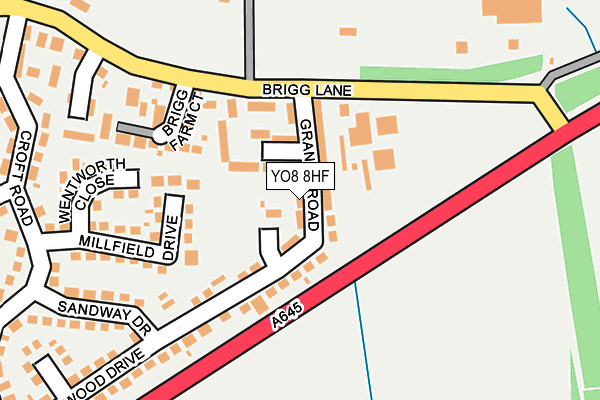 YO8 8HF map - OS OpenMap – Local (Ordnance Survey)