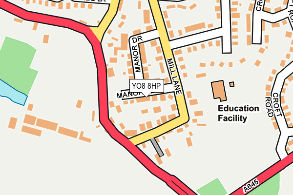 YO8 8HP map - OS OpenMap – Local (Ordnance Survey)
