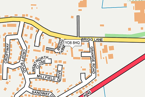 YO8 8HQ map - OS OpenMap – Local (Ordnance Survey)