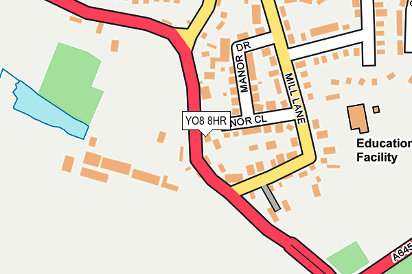 YO8 8HR map - OS OpenMap – Local (Ordnance Survey)