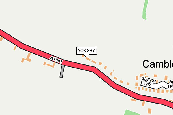 YO8 8HY map - OS OpenMap – Local (Ordnance Survey)