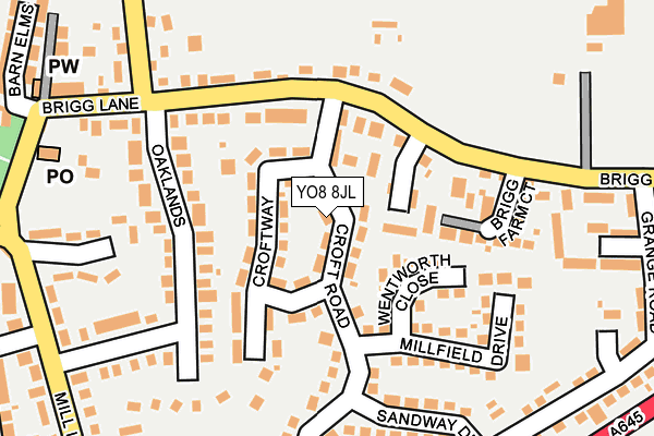 YO8 8JL map - OS OpenMap – Local (Ordnance Survey)