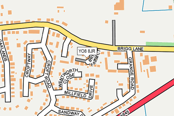 YO8 8JR map - OS OpenMap – Local (Ordnance Survey)