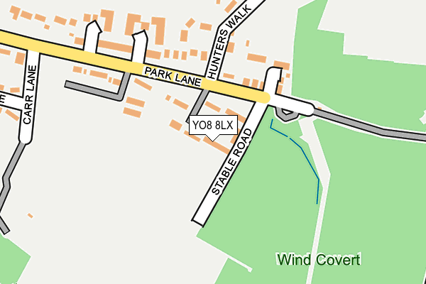 YO8 8LX map - OS OpenMap – Local (Ordnance Survey)