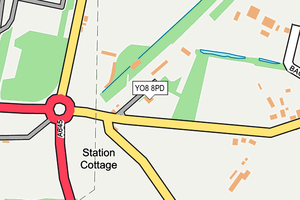 YO8 8PD map - OS OpenMap – Local (Ordnance Survey)