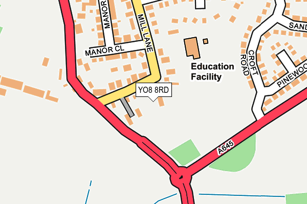 YO8 8RD map - OS OpenMap – Local (Ordnance Survey)