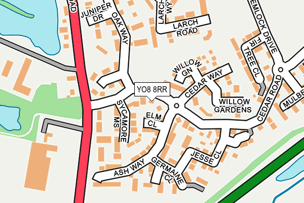 YO8 8RR map - OS OpenMap – Local (Ordnance Survey)