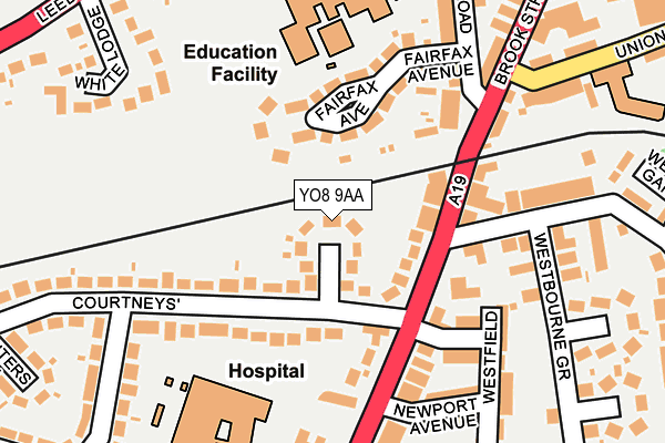 YO8 9AA map - OS OpenMap – Local (Ordnance Survey)