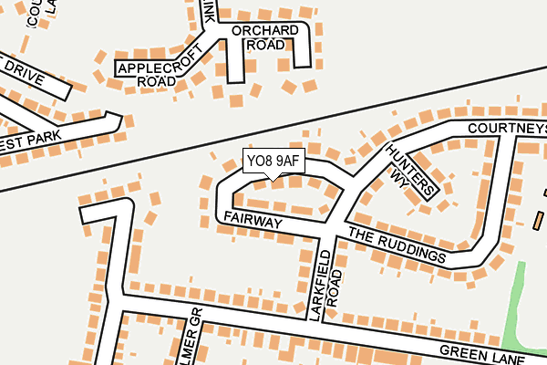 YO8 9AF map - OS OpenMap – Local (Ordnance Survey)