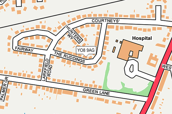 YO8 9AG map - OS OpenMap – Local (Ordnance Survey)