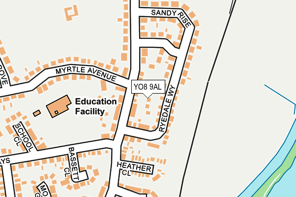 YO8 9AL map - OS OpenMap – Local (Ordnance Survey)